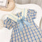 Vestido Escolar Coreano para Niñas - Falda Cuadriculada Estilo Princesa