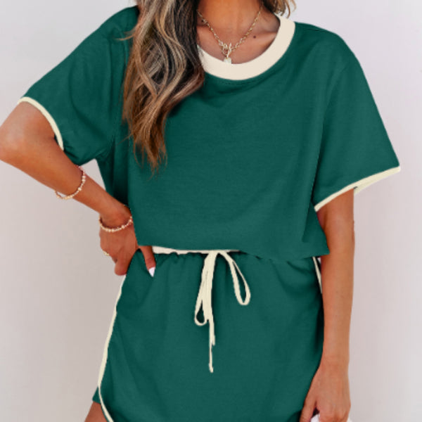 Conjunto Deportivo Turquesa Bicolor: Playera y Short Coordinado