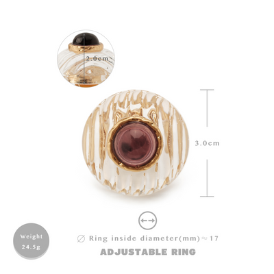 Anillo de Acrílico con Contraste de Colores para Mujer - Image 8
