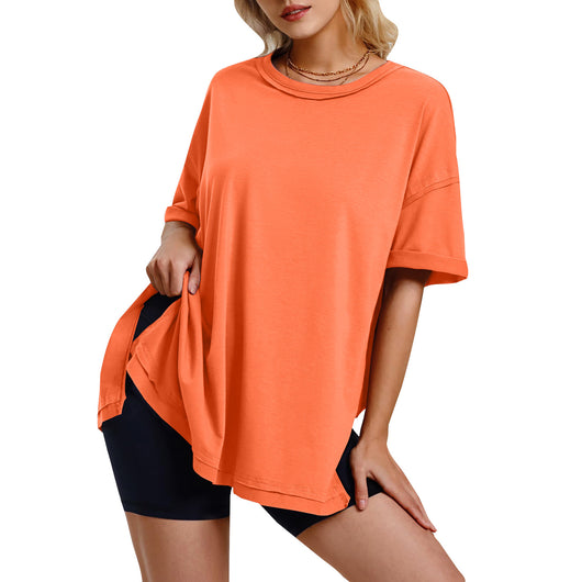 Camiseta Suelta de Algodón con Aberturas Laterales para Mujer - Image 21