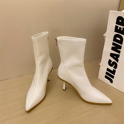 Botas Martin de Cuero Suave para Mujer con Tacón Stiletto y Punta Afilada - Image 2