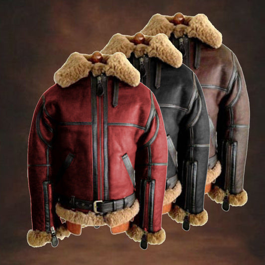 Chaqueta de Cuero Cordero para Hombre - Abrigo Premium de Piel Natural