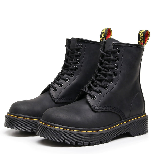 Botas Motociclista de Cuero Genuino Estilo Británico para Mujer