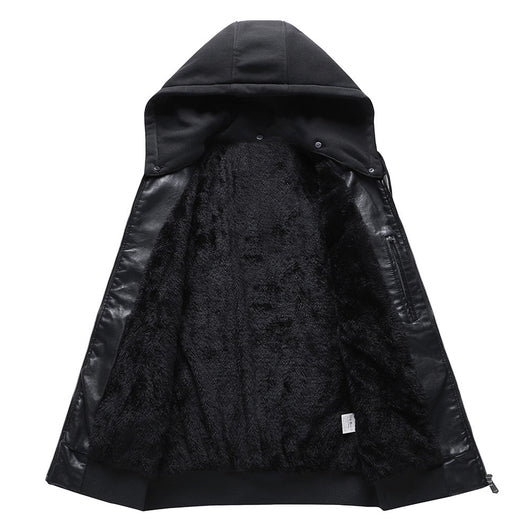 Chaqueta de Cuero PU con Cuello Elevado para Hombre - Abrigo Invernal Premium - Image 8