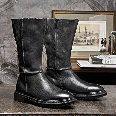 Botas de Cuero Artesanales para Hombre con Suela Gruesa Vintage - Image 11