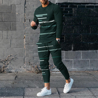 Conjunto Elegante de Pantalón y Camiseta Manga Larga para Hombre - Image 28