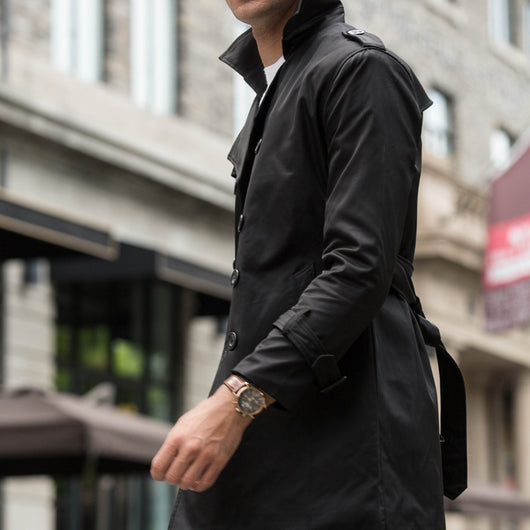 Abrigo Trinchera Casual para Hombre Largo Medio - Image 7