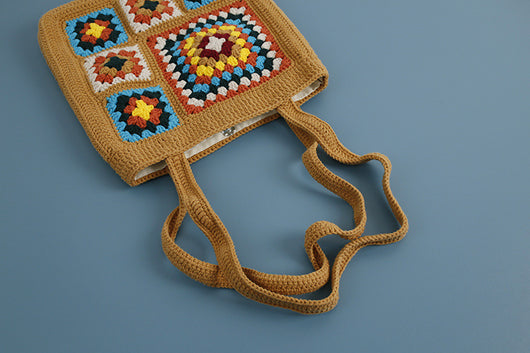 Bolso de Hombro con Patrón Cuadros en Lana - Image 9