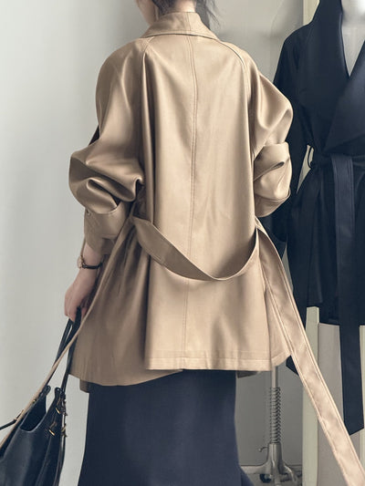 Chaqueta Cortavientos Suelta con Solapa Ancha para Mujer - Colección Otoño - Image 33