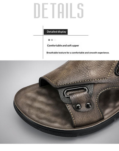 Sandalias de Cuero para Hombre con Suela Gruesa Antideslizante - Image 16