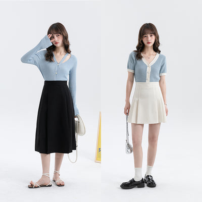 Falda Negra Larga y Delgada - Diseño Minimalista Moderno