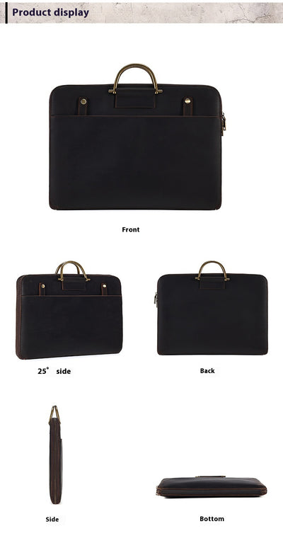 Maletín Ejecutivo de Cuero Crazy Horse para Hombre - Bolsa Portacomputadora - Image 13