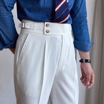 Pantalones Casuales de Cintura Alta y Corte Recto para Hombre - Image 5