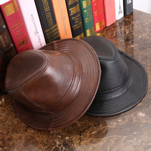 Gorra de Cuero Genuino con Visera Ancha para Hombre y Mujer - Image 4