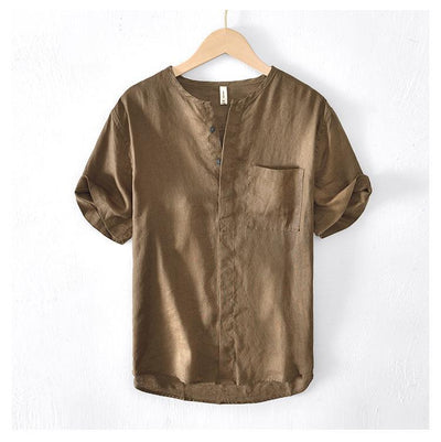 Camisa de Lino Manga Corta para Hombre - Image 19