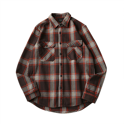 Camisa de Cuadros Gruesa Retro para Hombre con Manga Larga - Image 21