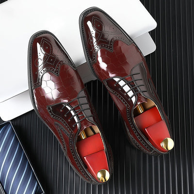Zapatos Oxford Brogue de Cuero para Hombre - Punta Cuadrada Estilo Japonés - Image 28