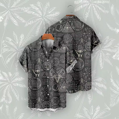 Camisa Vintage Playa Hombre Estampado Digital 3D