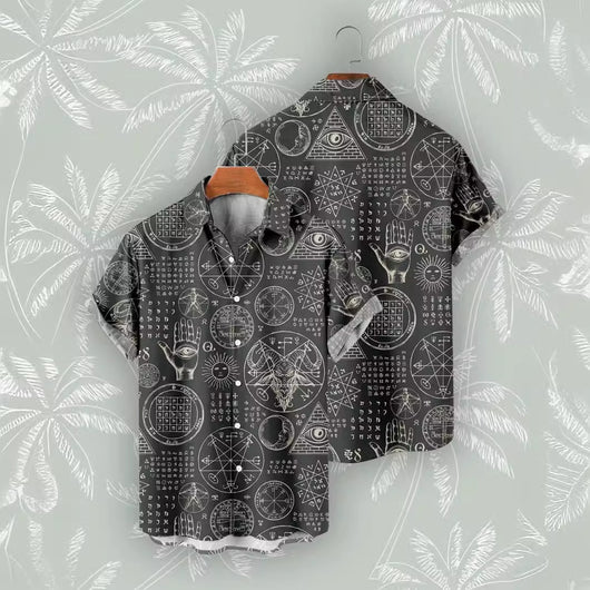 Camisa Vintage Playa Hombre Estampado Digital 3D