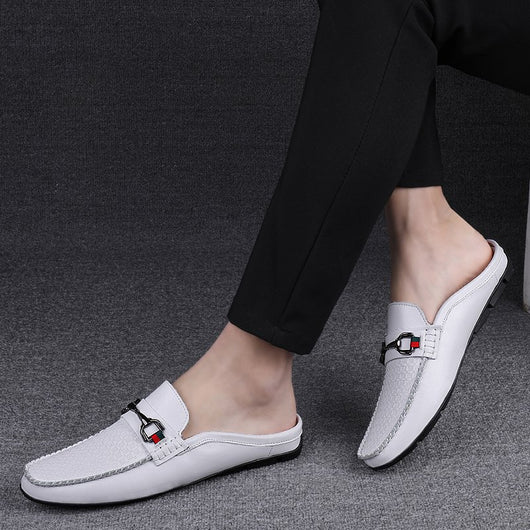 Pantuflas Hombre Cuero Casual - Mocasines Cómodos Sin Cordones - Image 19