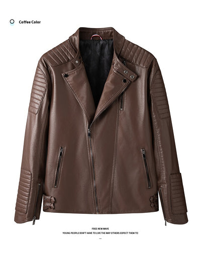 Chaqueta de Cuero para Hombre Primavera Otoño - Estilo Motociclista Casual - Image 18