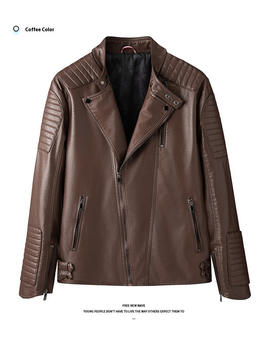 Chaqueta de Cuero para Hombre Primavera Otoño - Estilo Motociclista Casual - Image 18