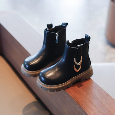 Botas Martin Infantiles de Invierno Estilo Británico con Felpa - Image 9