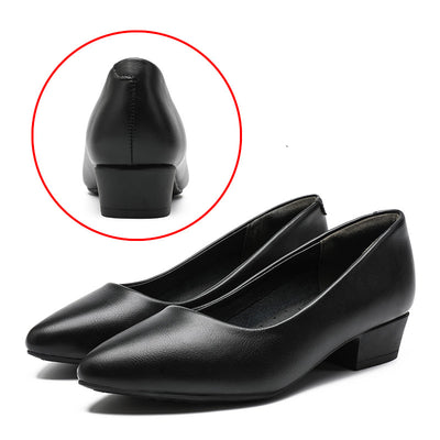 Zapatos de Trabajo para Mujer en Cuero Negro - Image 4