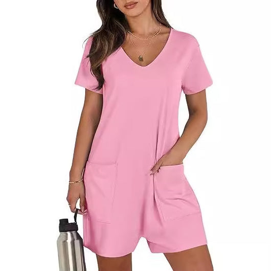 Jumpsuit Casual sin Mangas para Mujer - Diseño Fresco con Cinturón y Bolsillos - Image 3