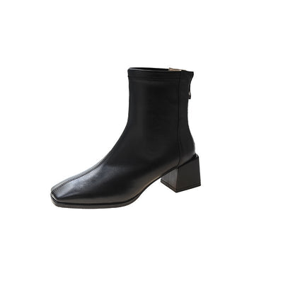 Botas Martin de Invierno con Forro Cálido - Estilo Coreano Cuadrado - Image 5