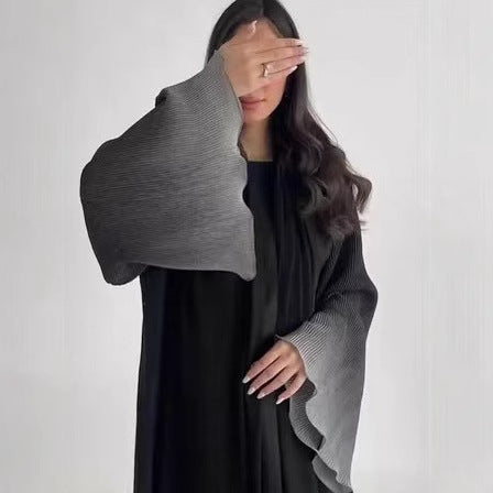 Cardigan Largo Plisado Degradado Elegante para Mujer - Image 3