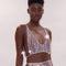 Tassel Rhinestone Body Chain Women's Bra Silver