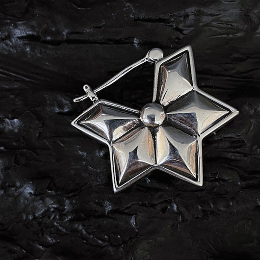 Aretes Estrella de David Retro en Plata 925 Tridimensional - Image 3