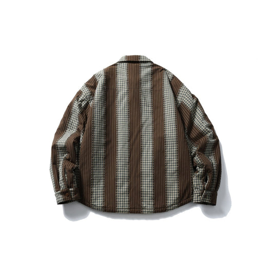 Camisa Acolchada de Algodón a Rayas con Detalles Desgastados - Image 13