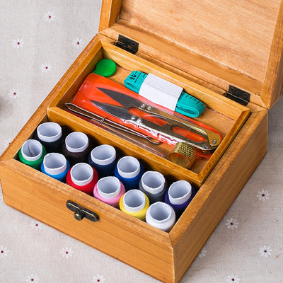 Caja de Costura Portátil de Madera con Agujas y Accesorios - Image 8