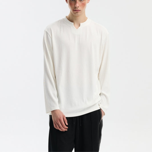 Camiseta Base Cuello V Manga Larga Casual