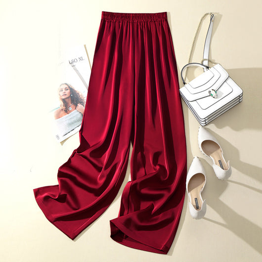 Pantalones Rectos de Acetato y Seda Satinada en Colores Lisos - Image 10