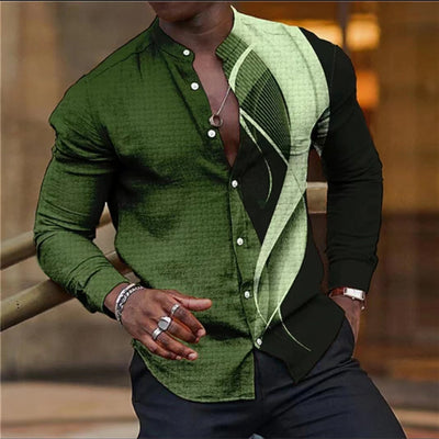 Camisa Estampada de Manga Larga para Hombre - Image 7