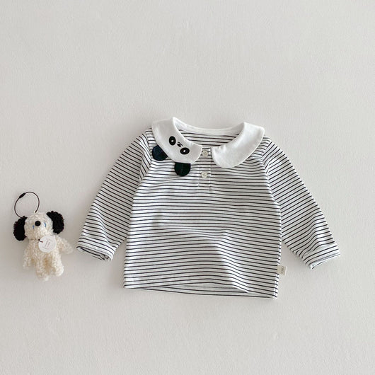 Camiseta Rayada con Diseño Cartoon para Bebé Niña 0-5 Años - Image 8