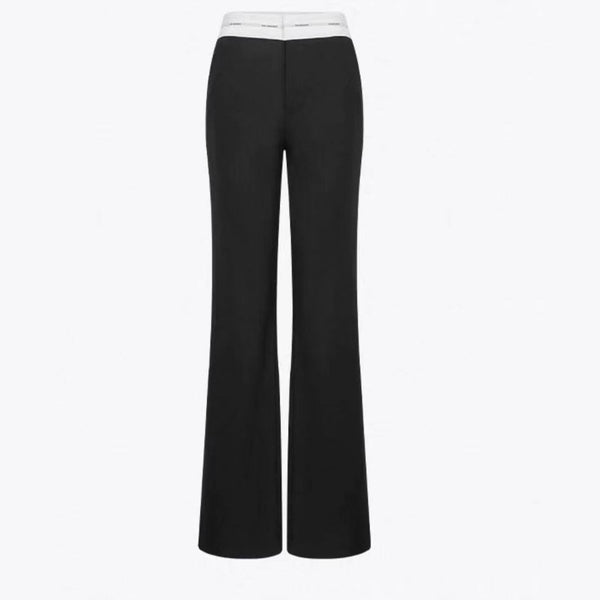 Pantalón Negro Casual Recto con Corte Relajado y Caída Elegante - Image 5