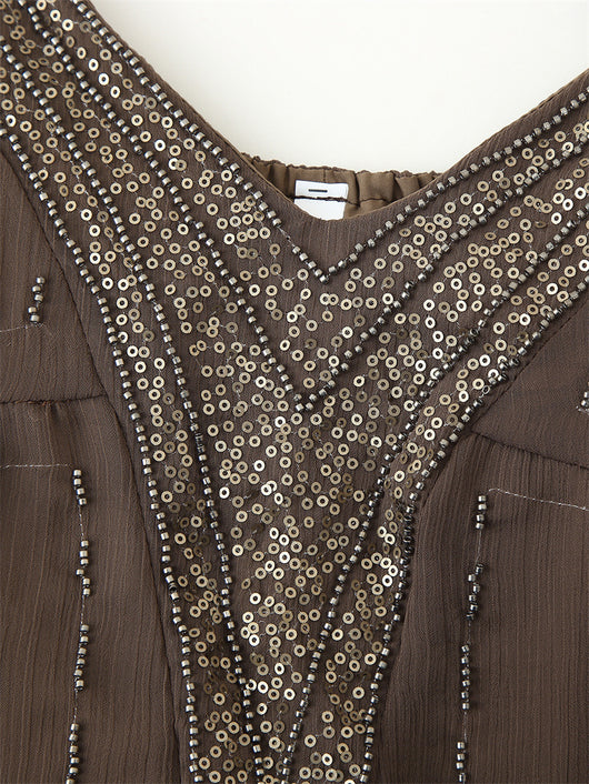 Blusa Escotada con Lentejuelas y Bordados Delicados - Image 22