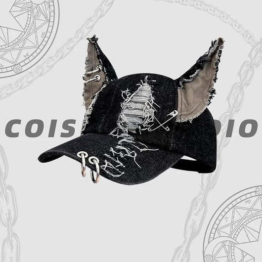 Gorra de Béisbol Denim Lavado con Diseño Vintage