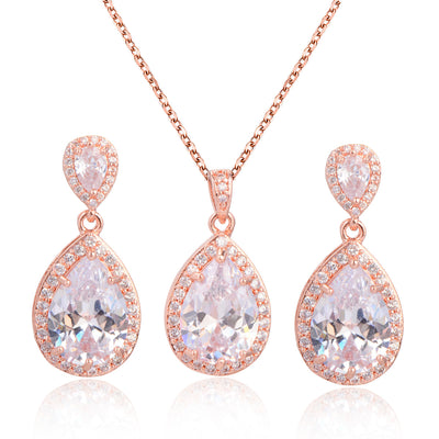Conjunto de Collar y Aretes de Circonita Brillante para Novia - Joyería Elegante y Minimalista - Image 12