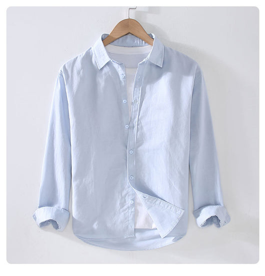Camisa Manga Larga Hombre Algodón y Lino - Primavera y Verano - Image 19