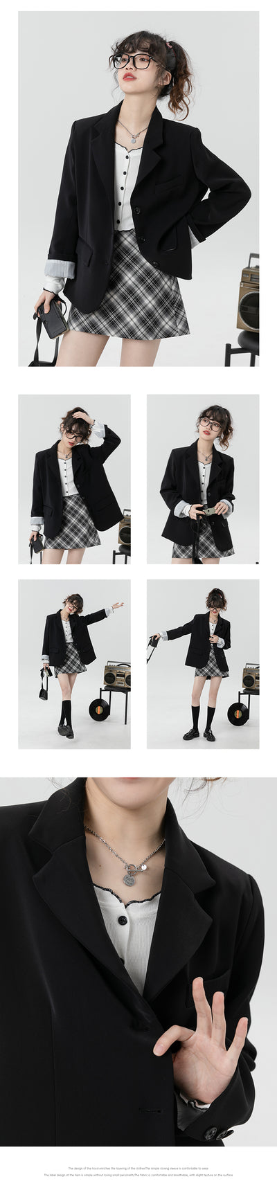 Blazer Suelto Negro para Primavera Mujer - Image 17