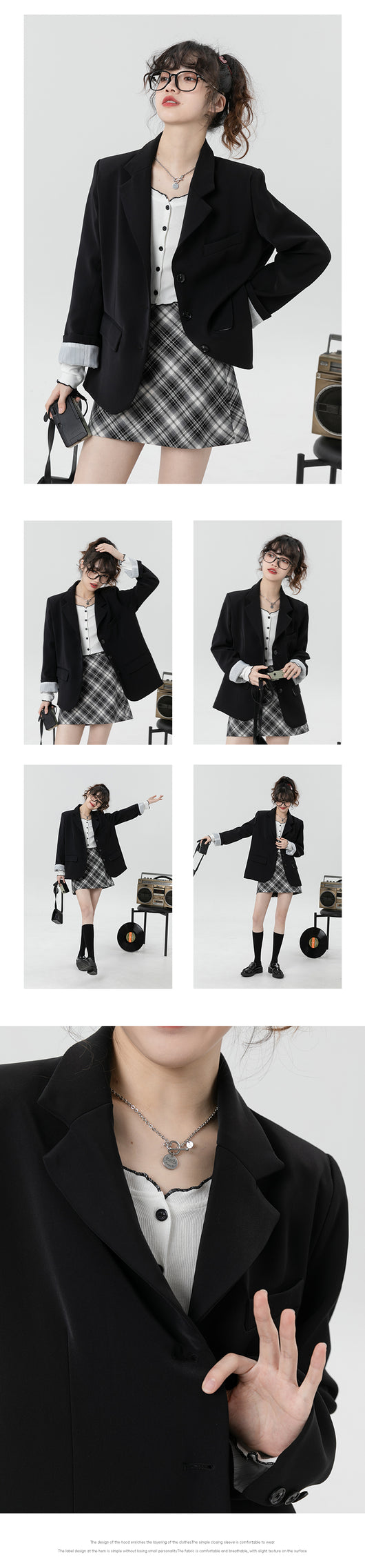 Blazer Suelto Negro para Primavera Mujer - Image 17