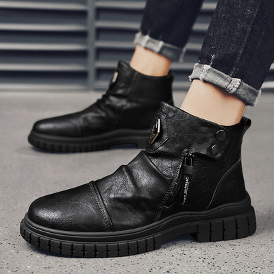 Botas Martin Altas de Cuero para Hombre - Estilo Británico Robusto - Image 8