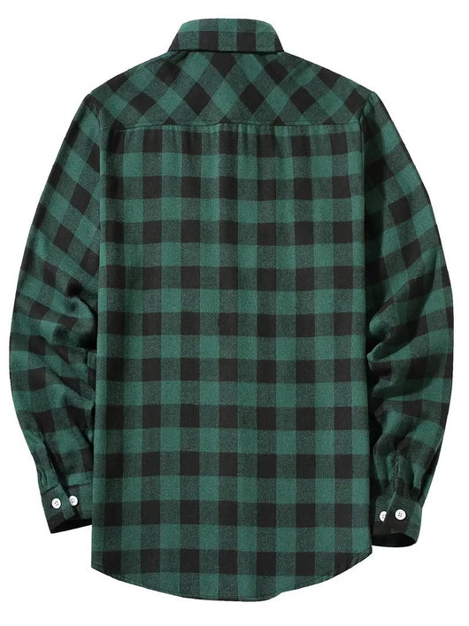 Camisa Cuadriculada Holgada de Polar para Hombre - Image 18