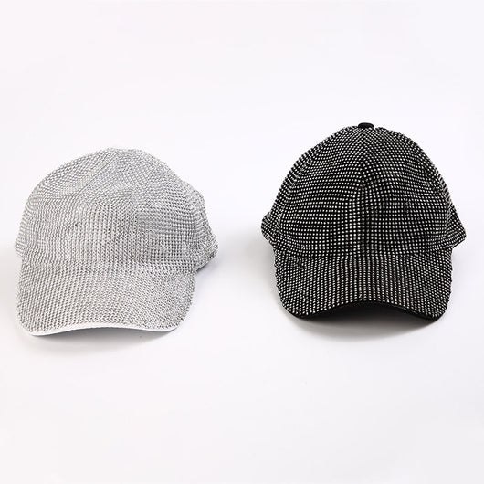 Gorra de Béisbol con Diamantes Completos Estilo Coreano Ala Ancha para Mujer - Image 4