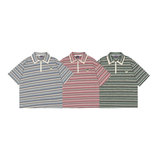 Polo Rayado con Solapa y Manga Corta